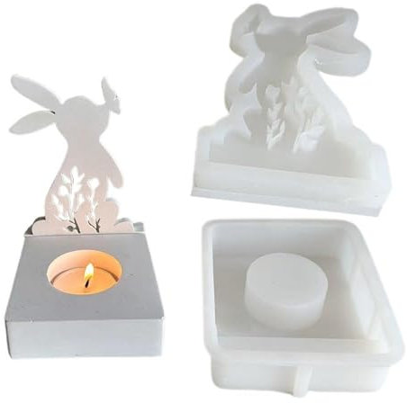 Kashyke Silikonformen Gießformen Ostern Silikonform Ostern Hase Frühling Gießform Silikon Giessformen Raysin Silikonform Osterhase Silikonform Oster Kerzen Hase Formen für Gips Gießen (C1)