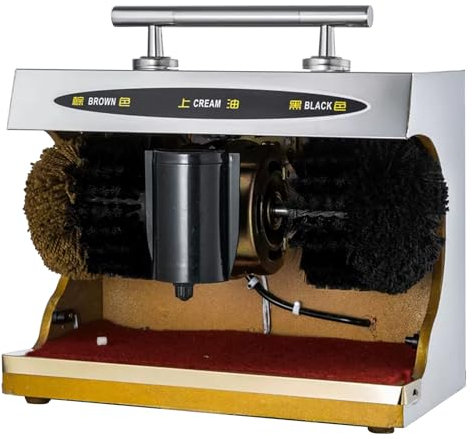 Miuxe Automatic Electric Shoe Polishing Machine Buff Polisher with Dusting and Polishing Double Combination Brush for Easy Cleaning and Low Noise