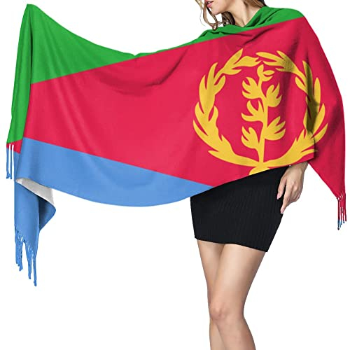 NLWQEKV Flagge von Eritrea, gemütlicher langer Schal, modischer Schal für Damen, langer Schal, weicher warmer Schal für den Winter