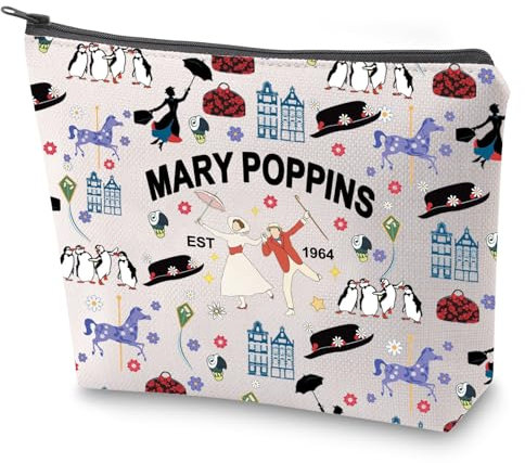 Miss Poppins Kosmetiktasche Mary Est 1964 Make-up-Tasche mit Reißverschluss WDW Trip Kulturbeutel Poppins Fans Geschenk, Mary 1964, Nein