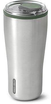 Black+Blum - Insulated Tumbler - 18/8 Stainless Steel Vacuum Insulated Travel Tumbler with Leak Proof, Lockable Lid - Keeps Hot for 6hrs, Cold for 8hrs, Olive - 600ml