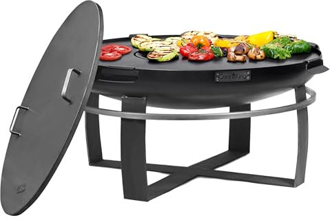 Good Directions Feuerstelle, 81,3 cm, groß, handgefertigt, Koch-Feuerstelle mit Grillplattenaufsatz und Abdeckdeckel und Holzverbrennung für Hinterhof, Lagerfeuer, Lagerfeuer für draußen, großer Stahl