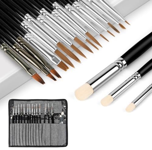 Miniature Paint Brushes Dry Brush Set 18PCS - Fine Detail Paint Brush Dyrbrush for Miniatures Citadel, Vallejo, Figurine, Model Painting1