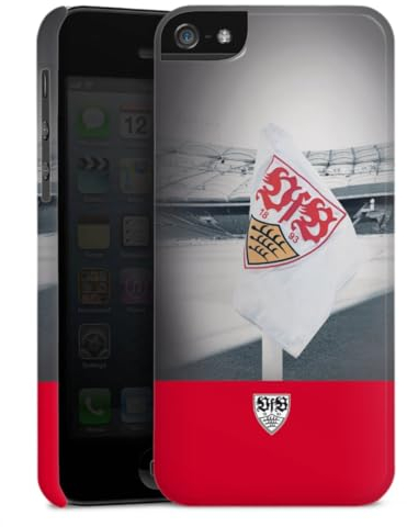 Premium Case kompatibel mit Apple iPhone 5s Smartphone Handyhülle Schutzhülle glänzend VfB Stuttgart Bundesliga Offizielles Lizenzprodukt