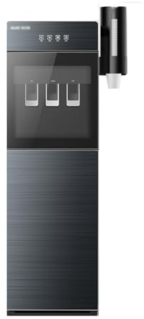 Bottom Loading Floor Standing Water Dispenser with Cup Holder, Bottled Water Cooler Chiller Machine, Hot and Cold Water, Ice, For Office, Home Office