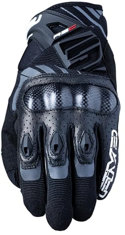 Five Motorradhandschuhe für die Stadt, Hochleistung, RS-C, Karbon-Schutzschale, 1KP, Schwarz, S