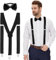 Cutiland Hosenträger für Herren Mit Fliege im Set, Damen Hosenträger, Pantomime Kostüm, Rockabilly