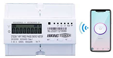 WiFi Smart Energy Monitor Switch Meter W-LAN Clever Tuya 3p 4. Draht Energiezähler Timer Stromverbrauch Monitor KWh Meter Wattmeter Hochpräzise Echtzeitüberwachung(60A)