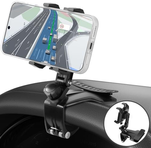 Bvdfgk Multifunctional Car Dashboard Mobile Phone Holder - Cell Phone Holder Mount Clip for Car Dash Sun Visor, Rearview Mirror, Universal 360 Degree Rotation Auto Mobile Clamp Stand for All Phones