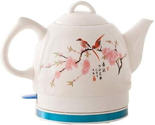 Bouilloire électrique sans fil | Théière en céramique avec base pivotante amovible, arrêt automatique de 1000 W et protection contre l'ébullition à sec rapide, 1L