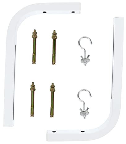 TINEASUR Adjustable Wall Hanging l Projector Screen Hook Iron Support Mountable for Electric Screens White Pair
