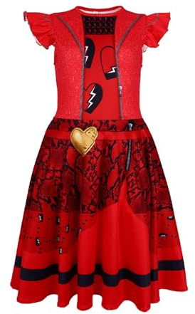 Descendant Rise of Red Kostüm Für Kinder, Descendant 4 Kostüm Für Mädchen, Descendant 4 Halloween Cosplay Outfits Für Anzieh-Rollenspielpartys, Schulaufführungen