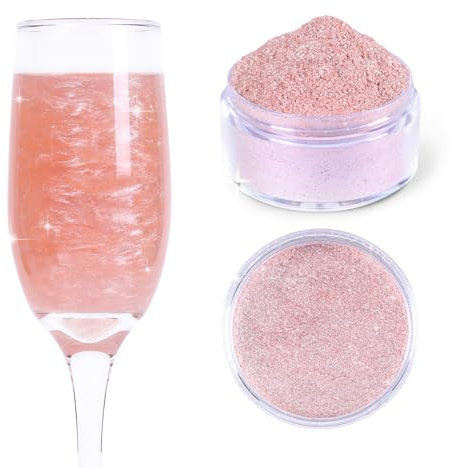 Sujoygar® Rose Gold Edible Glitter for Cocktails, Drinks, Cakes & Cookies | Luster Drink Glitter Dust Edible for Gender Reveal, Birthday, Baby Shower Party Decorations | Edible Drink Glitter | 10g