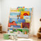 COSYLAND Wooden Kids' Bookshelf - Children's Bookcase Display Rack, 6 Layers - Fabric Toddler Bookshelf, Suitable for Kids' Room and Nursery (24.8 Inches, Pine Yellow)