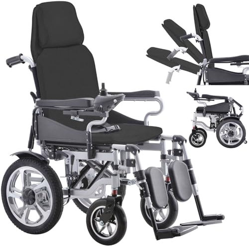 Kemndln® All-Terrain Electric Wheelchair for Adults, Foldable & Powerful 500W Dual Motor, 50KM Long Range, 40A Lithium Battery, 360° Joystick & Adjustable Seat, Ideal for UK Terrain.
