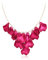 EVER FAITH Colliers pour femme rose fleur rose pétale déclaration col bavoir collier bijoux fleurs accessoires pour mariage fête, Acrylique