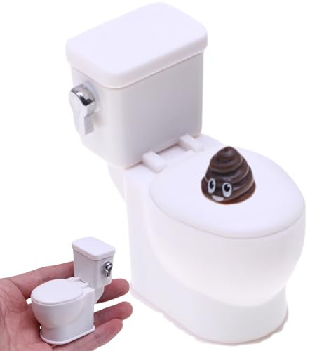 Mini Toilette 1/12 Toilette per casa delle Bambole in plastica con Suono di Scarico Mini Toilette Giocattolo Divertente e Realistico per Accessori da Bagno per casa delle Bambole Mini mobili