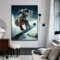 TONGYINLI Wintersport-Poster-Drucke für modernes Wohnzimmer, Skiclub, Schlafzimmer, Heimdekoration, Leidenschaft Snowboard, Wandkunstbilder, 60 x 90 cm, Rahmen