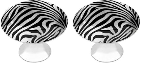 ZLFDSKGY Cabinet Knobs Drawer Handle Zebra Print Cabinet Door Handle Dresser Knobs Kitchen Closet Pulls Hardware Handle Round Knobs Furniture Decor