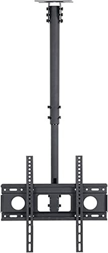 TV-Halterung für Fernsehtisch bis 400 x 400 mm, verstellbar, neigbar, schwenkbar, Deckenhalterung für Einkaufszentrum, Arbeitsplatz, Straßengeschäft, schwarzer Ständer