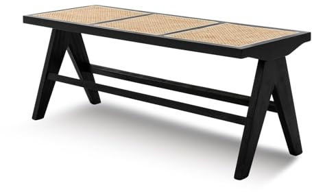 Bauernhaus Stil Rattan Sitz Eingang Bank Armless Design für Esszimmer Wohnzimmer oder Flur Stilvolle Holz Ottomane Sofa für Innen verwenden