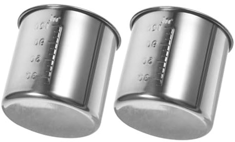 NOLITOY 2pcs Stainless Steel Measuring Cups Multi-Function Kitchen Measuring Cup with Precise Markings and Sturdy Rice Cup for Household Cooking and Baking