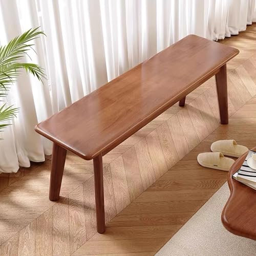 Banco Madera Rustico 100% Macizo, Banco Comedor con Esquinas Redondeadas de Seguridad, Banco Madera, para casa de Campo, Cocina y Sala de Estar(Brown,100cm/39in)