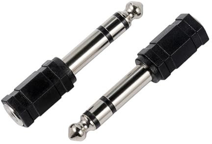 JZK Lot de 2 adaptateurs de prise jack 6,35 mm mâle vers femelle 3,5 mm (1/8) pour casque audio stéréo, pour piano numérique, clavier, écouteurs