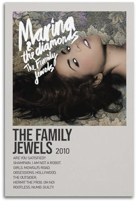 AUEYQWHE The Family Jewels by Marina Poster, Wandkunst, ästhetisches Cover-Poster, Designgemälde für Wohnzimmer, Schlafzimmer, 40 x 60 cm, ungerahmter Stil