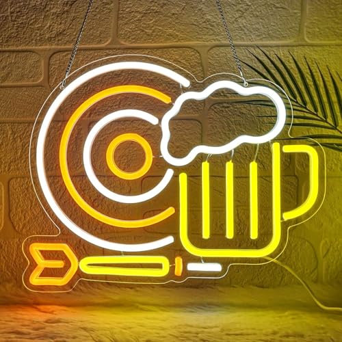 Dart Beer LED Neon Sign for Wall Decor USB Adjustable Brightness Living Room Bars Pub Club Gatherings Art Wall Decor