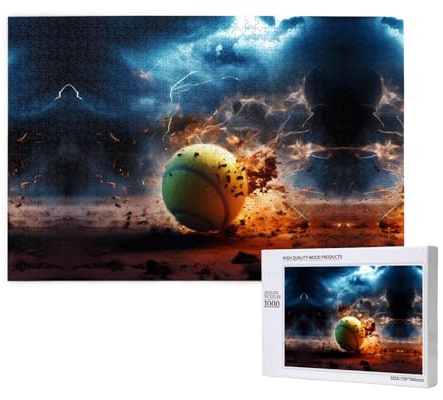 Phayah Lightning Tennis Jigsaw Puzzles for Adults 1000 Pieces.Home Decor Birthday Party for Men Women 29.5 X 19.7