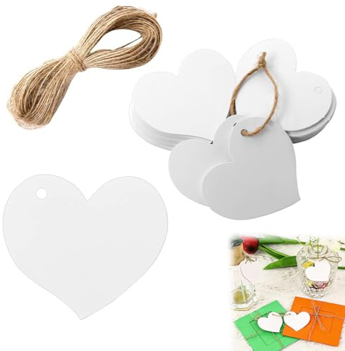 Geschenkanhänger Weihnachten,Geschenkanhänger Kraftpapier,Herz Geschenkanhänger Valentinstag Anhänger Kraftpapier Etiketten,Geschenk Etiketten für Weihnachtsgeschenke Weihnachtsbäume,100 Stück