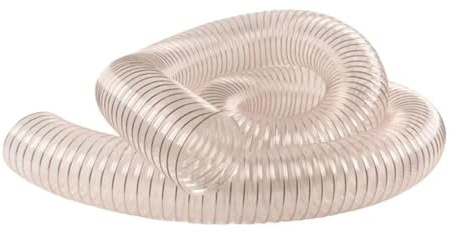 PU Polyurethane Ducting, Flexible Ducting PU Hose Dust & Fume Extraction, Woodworking Ventilation, 1M Long(ID 50mm)