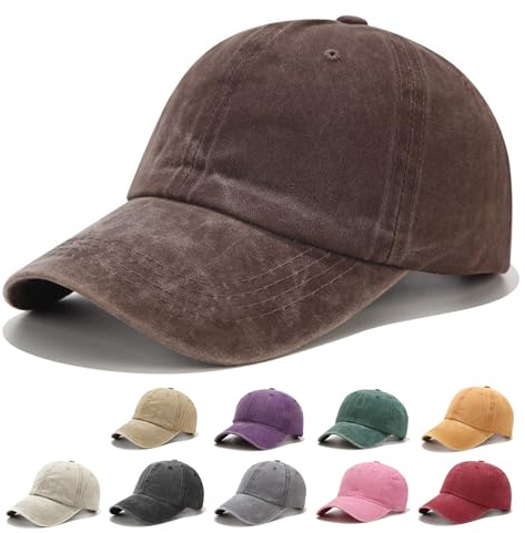 Fuantuda Unisex Baseballkappe, Retro Basecap Damen Herren, 100% Baumwolle, Verstellbar Schildmütze Vintage Basecap, Einfarbig, Geeignet für Outdoor, Sport, Reisen