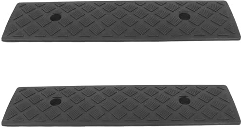 Rubber Curb Ramp 2pcs Black Driveway Threshold Ramp for Cars | Driveway Curb Ramps, Rubber Kerb Ramps for Slopes and Thresholds, Easy Installation, Pressure-resistant