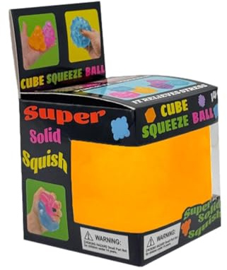 Nice Cube Squishy Anti Stress Spielzeug: 6cm Riesen Eiswürfel mit Malzsyrup-Füllung - Extrem Belastbarer Knautschball für Kinder & Erwachsene - Sensory Fidget Toy bei Stress ADHS Autismus (Ice-Orange)
