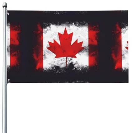 YYHHAOFA Bandiera canadese con stampa di bandiere decorative per esterni, in poliestere di alta qualità, colori vivaci, asciugatura rapida e facile installazione per patio, cortile, feste