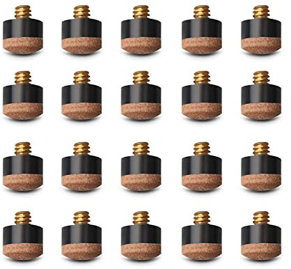 CZ Store Pool-Queue-Spitzen -10 mm Ø|20 STK Starke Messingschraube, Leder-Schraubhülse, praktische Aufbewahrungsbox - Stock-Zubehör für Billard & Snooker, Geschenkideen