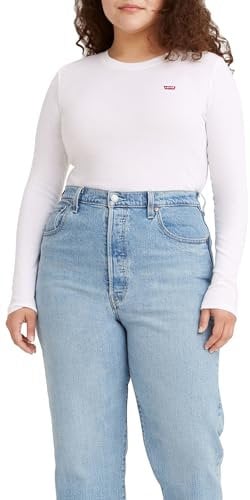 Levi's Damen Long-Sleeve Baby Tee White + XS