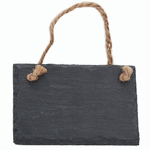 Schiefertafel zum Aufhängen mit Juteband Memotafel Kreidetafel Wandeko (1, 9 cm Tafel)