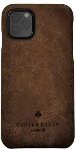 Porter Riley - Lederhülle für iPhone 11 Pro (5.8). Premium Ultra Dünn Echtleder Cover/Ledertasche/Backcover (Schokoladenbraun)
