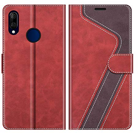 MOBESV Handyhülle für Wiko View 3 Lite Hülle Leder, Wiko View 3 Lite Klapphülle Handytasche Case für Wiko View 3 Lite Handy Hüllen, Modisch Rot