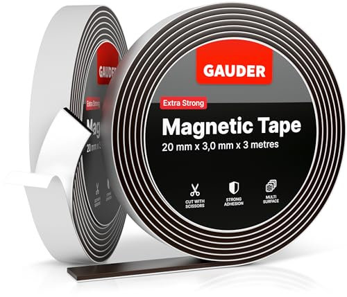 GAUDER Nastro Magnetico Estremamente Autoadesivo | Strisce Magnetiche | Nastro Calamitato (3 m)