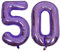 DIWULI Luftballon 50 Geburtstag XXL Lila - Folienballon 50, Zahl 50 Ballon 50 Jahre, Geburtstagsdeko 50. Geburtstag Helium Party-Deko Junge Mädchen, Zahlen-Ballon Dekoration, Zahlen-Luftballon Groß
