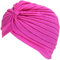Unisex Turban Hut Vintage Polyester Plissee Kopf Wrap Stirnband Kreuz Twist arab Haar Wrap Chemo Turban Kopfbedeckung, rose, Medium