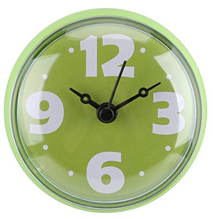 MAGT Badezimmeruhr, wasserdichte Wanduhr Saugnapf Badezimmer Uhr Saugwand Fenster Spiegel Bad Dusche Uhr(Grün)