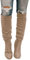 Onsoyours Donna Stivali Classico Moda Plateau Tacco Alto Stivali al Ginocchio Autunno Inverno Scamosciato Pelle Lunghi Stivali A Beige 41 EU