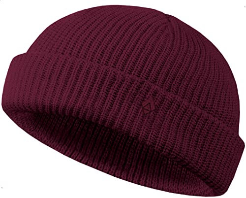 urban ace | Beanie Mütze, Haube | Docker Trawler | Frühling Herbst Winter | weich & leicht | Damen Herren Unisex | dichter Stoff, doppellagig | optimale Passform, Seemannsmütze Fisherman (Ruby)