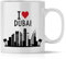 OWLBOOK® I love Dubai Skyline Tasse mit Spruch Geschenke Geschenkideen als Erinnerung oder Mitbringsel von einer Reise für Männer und Frauen zum Geburtstag Keramik 300 ml