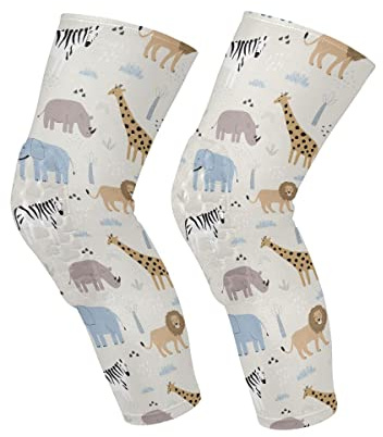 GAIREG Lindos animales jirafa león rodilleras con almohadillas protectoras, 1 par de equipo de protección de rodilla para voleibol, fútbol, baile